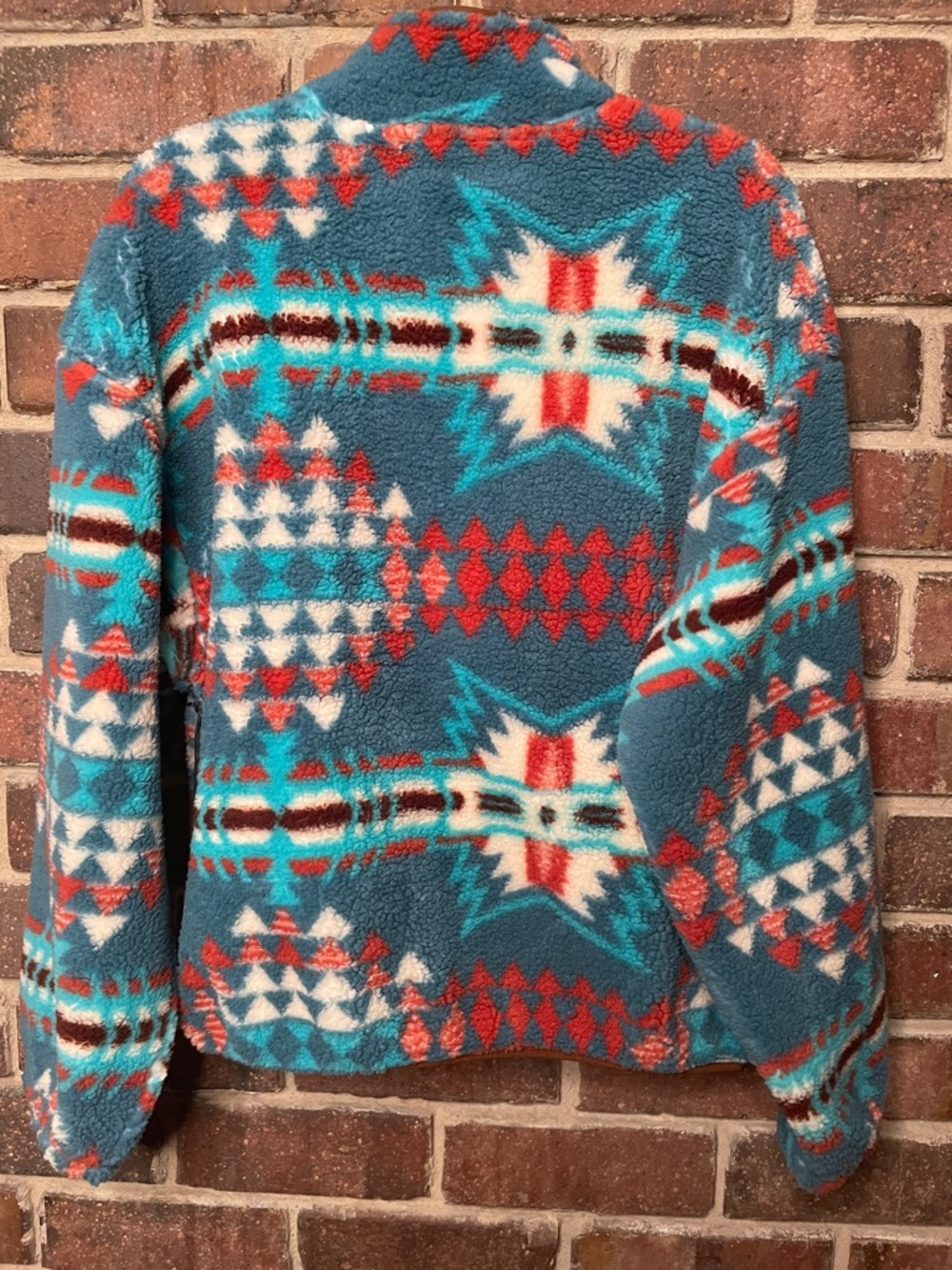 Rock And Roll Denim Aztec Sherpa 3/4 Zip pullover NWT SIZE L - Picture 3 of 8